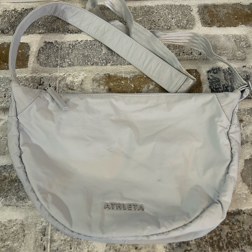 Athleta Light Gray Crossbody Bag Belt Bag Shoulder Bag